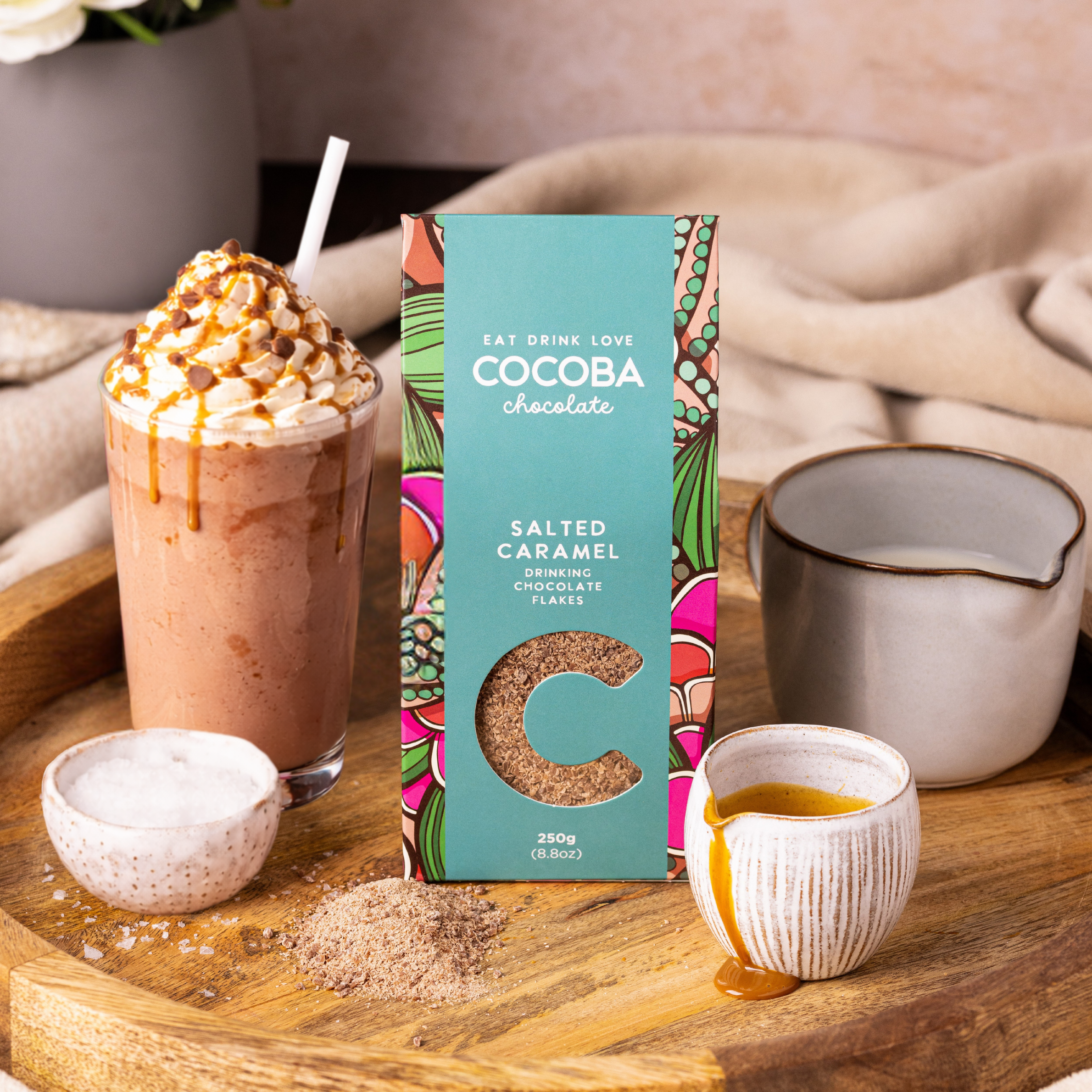 Salted Caramel Drinking Chocolate Flakes - Luxury Hot Chocolate