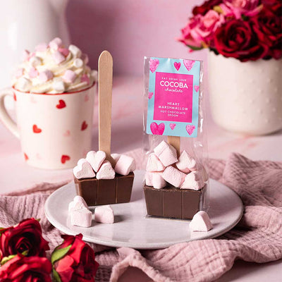 Milk Chocolate Hot Chocolate Stirrer with Heart Marshmallows