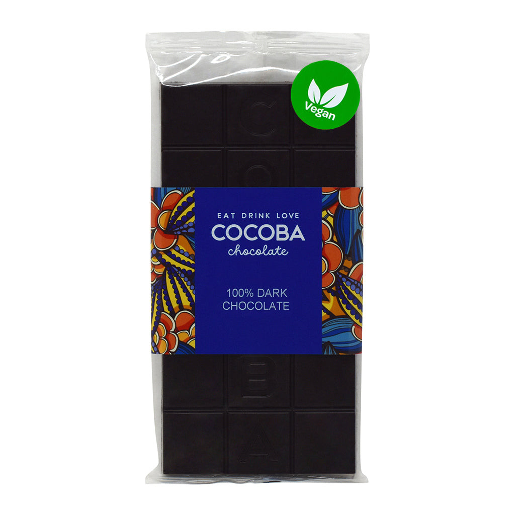 100% Dark Chocolate Bar with Vegan Sticker