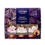 Cocoba chocolate boozy flavor hot chocolate spoons packaging with colorful design