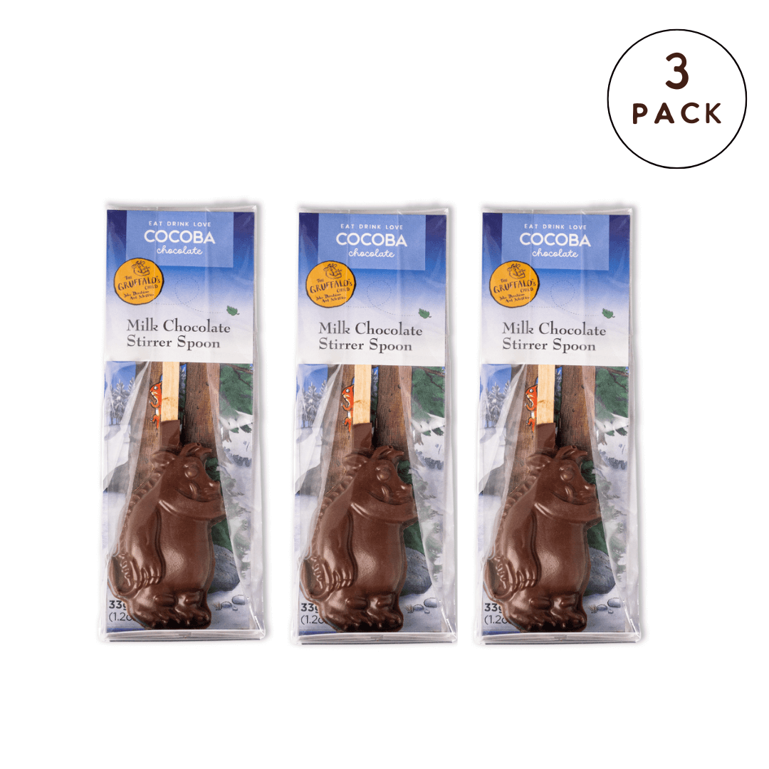 Three Gruffalo Shaped Milk Hot Chocolate Stirrers