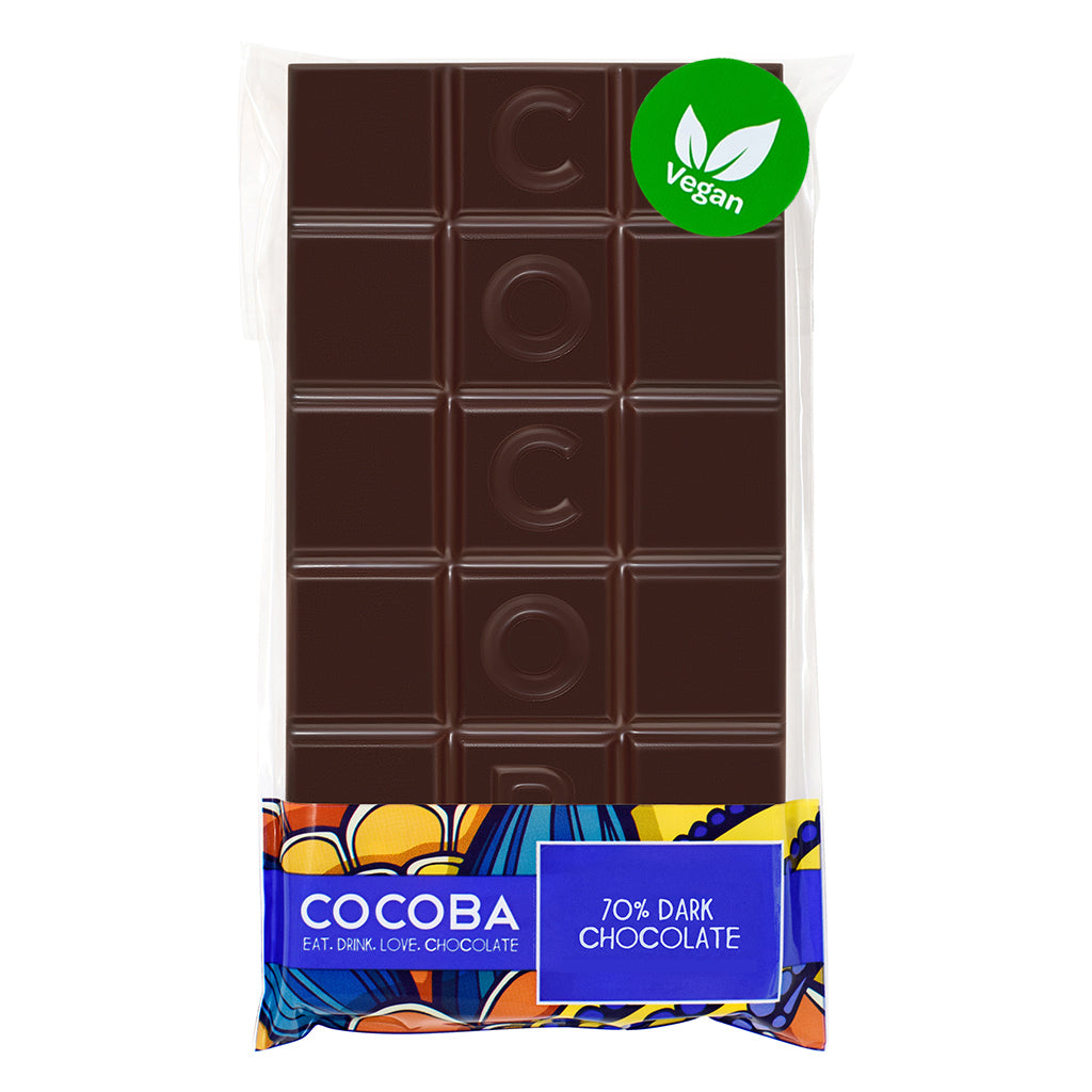 70% Dark Chocolate Bar with Vegan Sticker