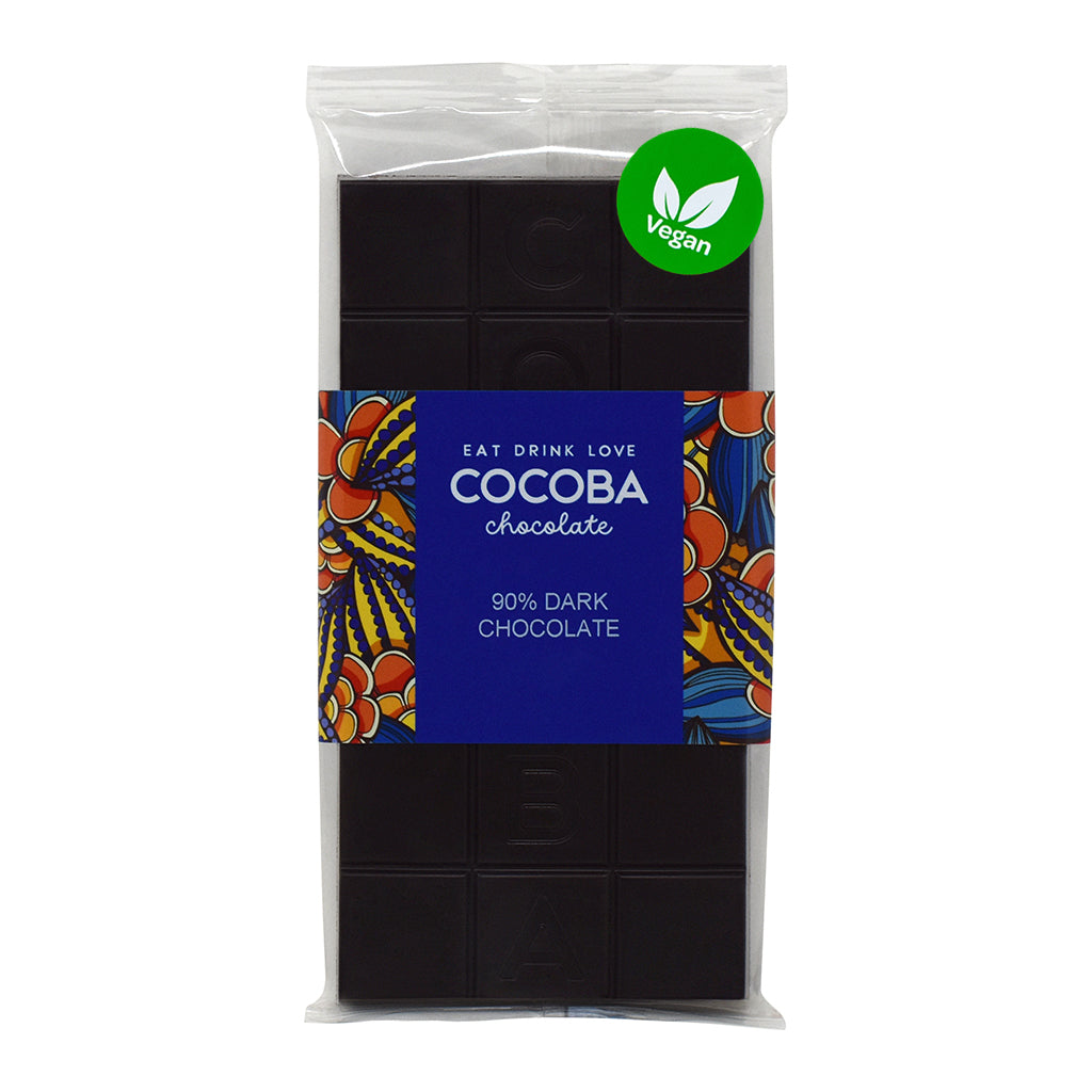 90% Dark Chocolate Bar with Vegan Sticker