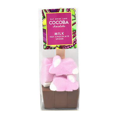 Milk Chocolate Hot Chocolate Spoon with Easter Bunny Marshmallows