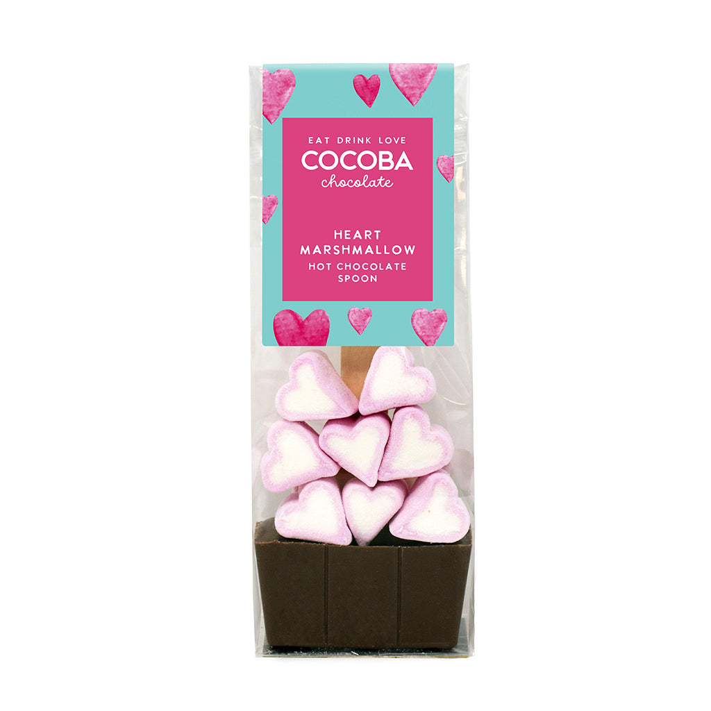 Milk Chocolate Hot Chocolate Spoon with Heart Marshmallows