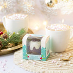 Christmas Pudding Hot Chocolate Bombe with Mini Marshmallows