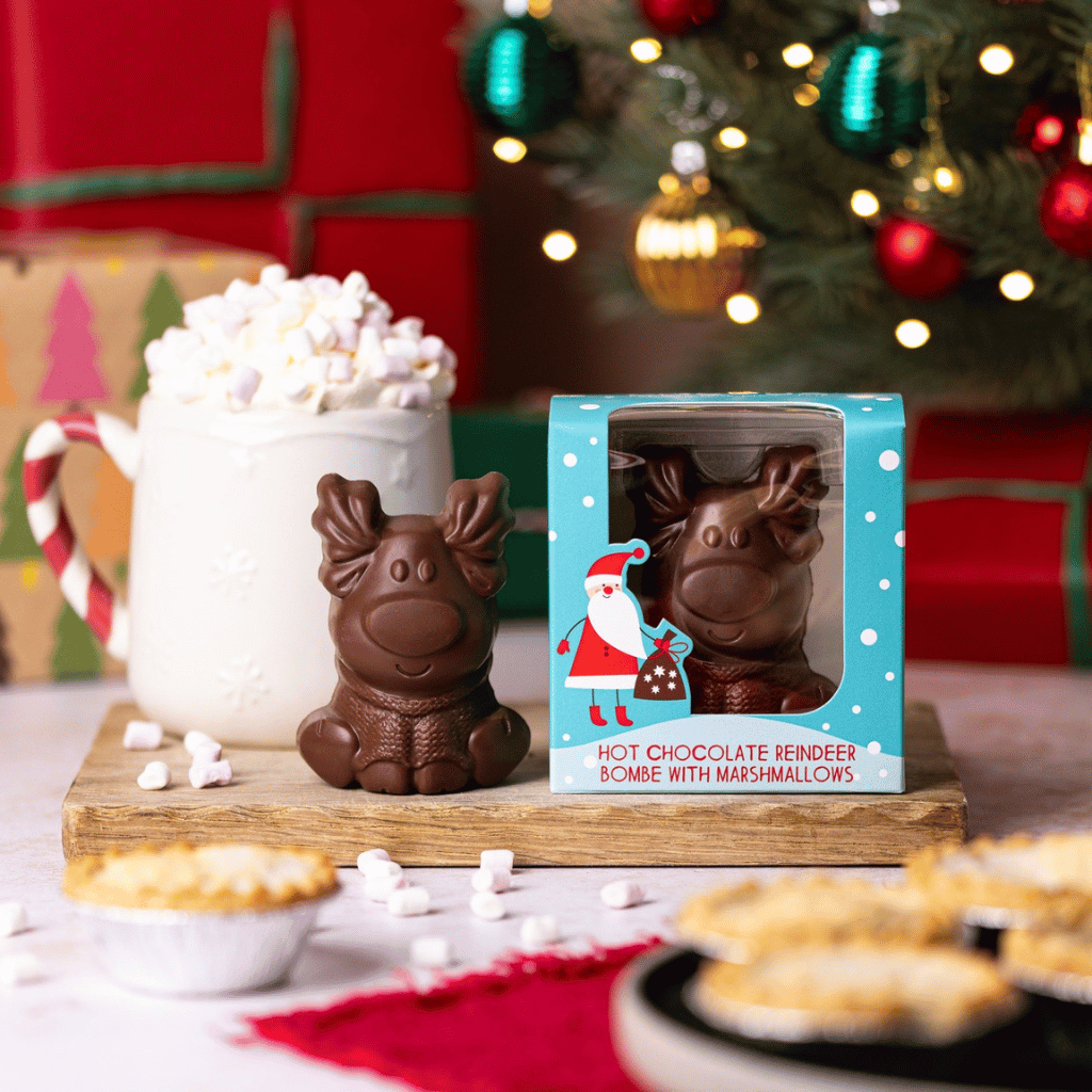 Christmas Reindeer Milk Chocolate Hot Chocolate Bombe
