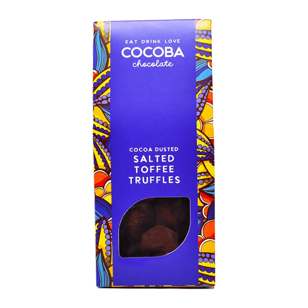 Cocoa Dusted Salted Toffee Truffles