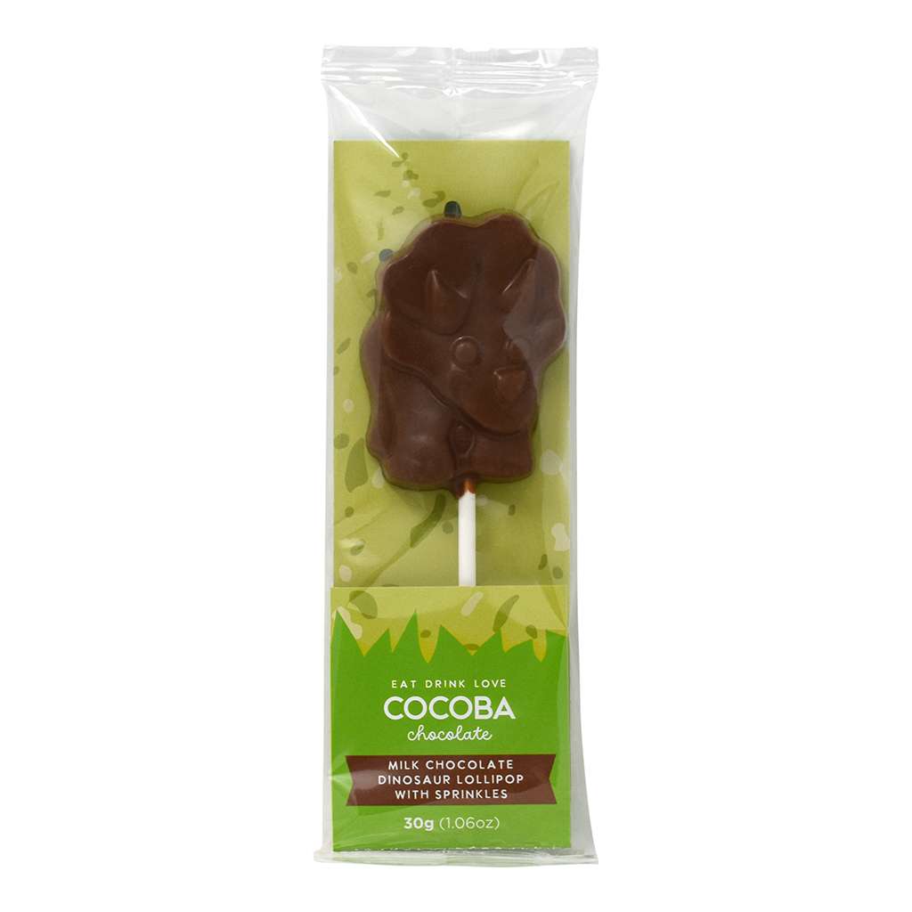 Milk Chocolate Dinosaur Lollipop with Green Sprinkles