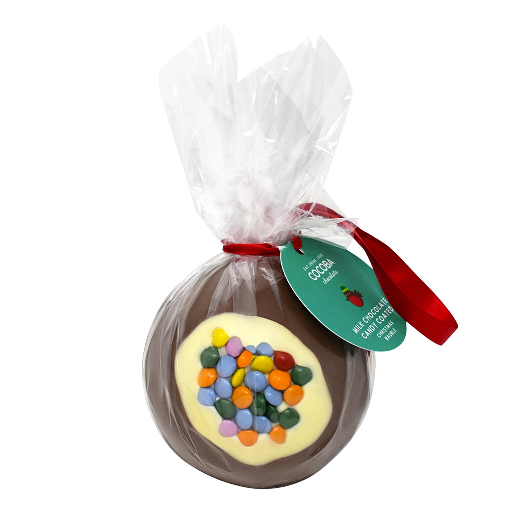 Belgian Milk Chocolate Christmas Tree Bauble with Candy Beans