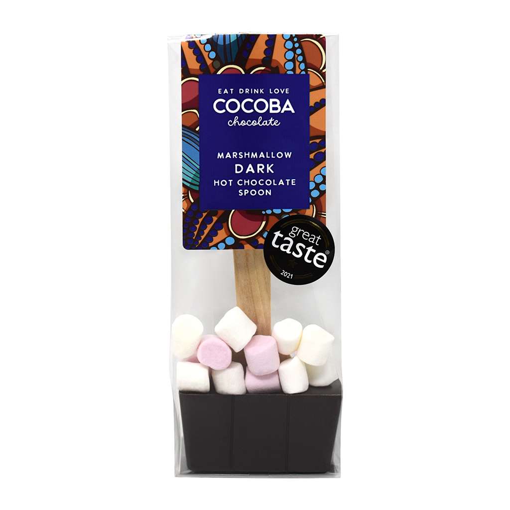 Dark Chocolate Hot Chocolate Spoon with Marshmallows