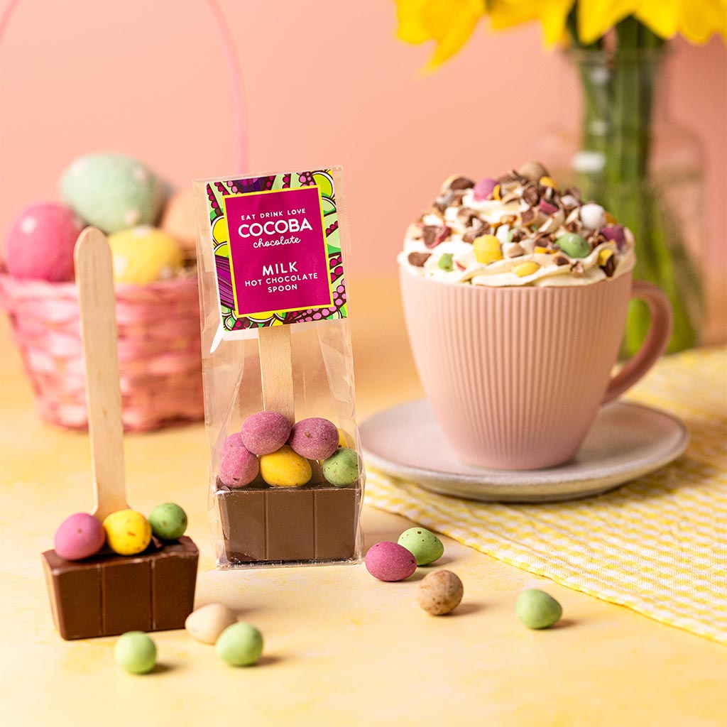 Easter Hot Chocolate Spoon with Mini Chocolate Eggs