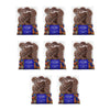 Multiple packages of Cocoba salted caramel chocolate Buttons on a white background