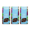 Three boxes of Cocoba chocolate with caramel flavor and salted honeycomb on a white background