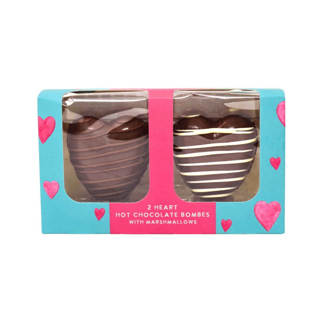 Heart Shaped Hot Chocolate Bombes with Marshmallows