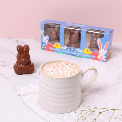 Milk Chocolate Bunny Hot Chocolate Bombs with Mini Marshmallows