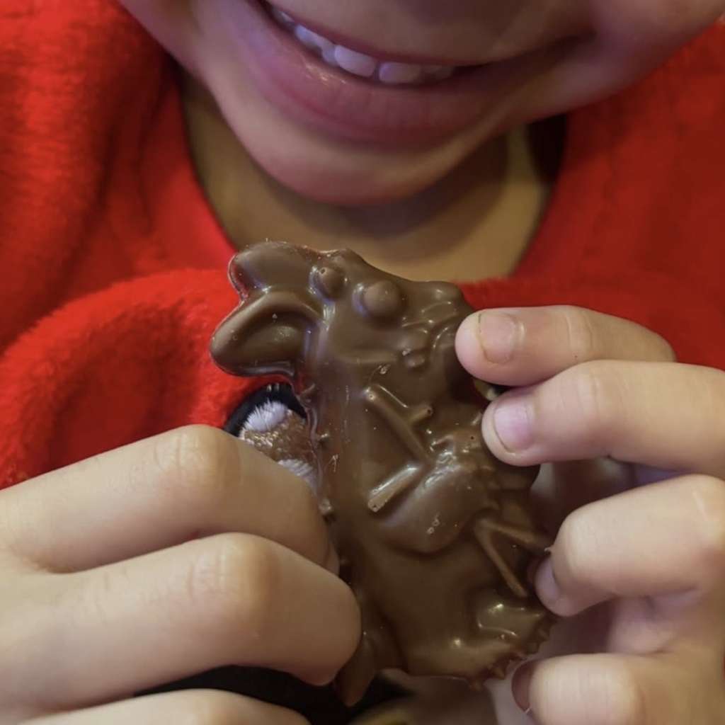 Little hands Enjoying a Gruffalo Bite