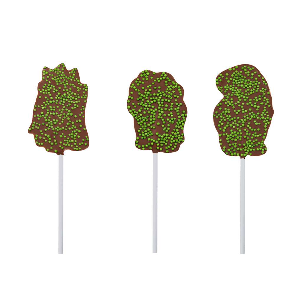 Milk Chocolate Dinosaur Lollipops with Sprinkles