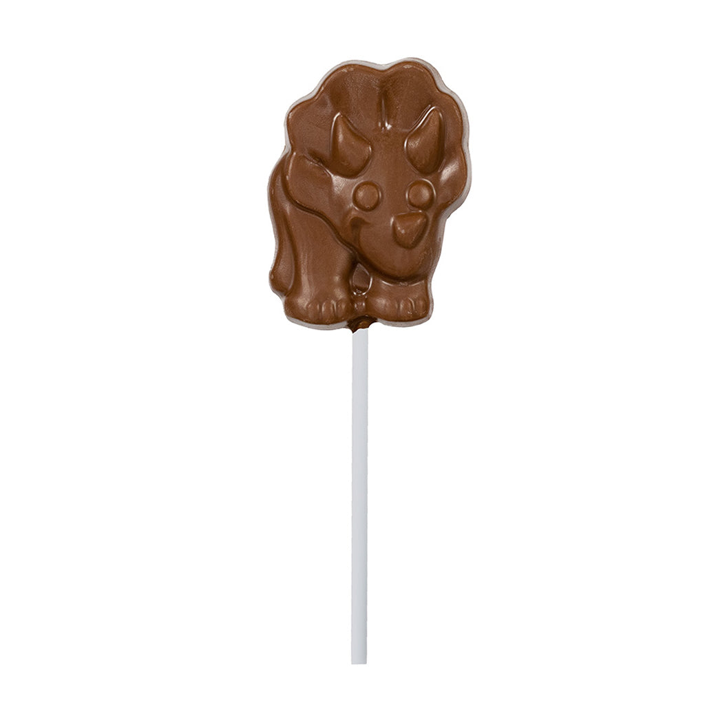Milk Chocolate Triceratops Lollipop with Sprinkles