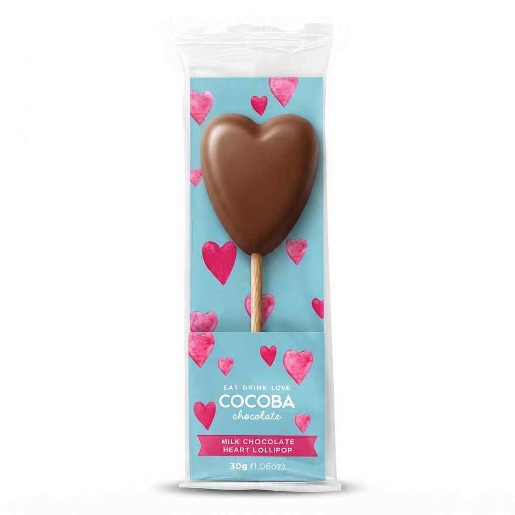 Milk Chocolate Heart Shaped Lollipop