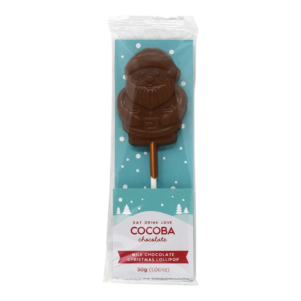 Milk Chocolate Santa Lollipop in Christmas Packaging