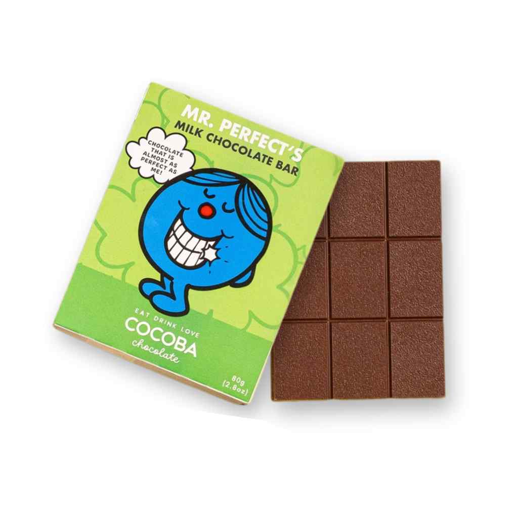 Mr Perfect Milk Chocolate Bar 80g | Mr Men Gifts | Cocoba