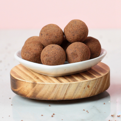 Plate of Salted Caramel Truffles