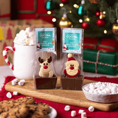 Santa and Reindeer Christmas Hot Chocolate Spoons