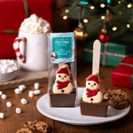 Christmas Snowman Hot Chocolate Spoon with a plate of cookies