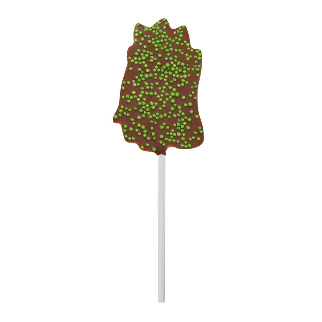 Milk Chocolate Stegosaurus Lollipop with Sprinkles