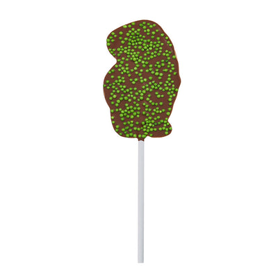 Milk Chocolate T-Rex Lollipop with Green Sugar Sprinkles