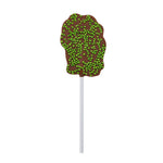 Milk Chocolate Triceratops Lollipop with Green Sugar Sprinkles