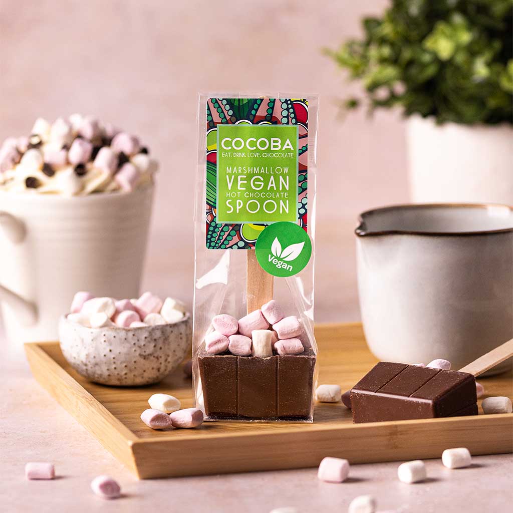 Vegan Milk Chocolate Hot Chocolate Spoon with Marshmallows