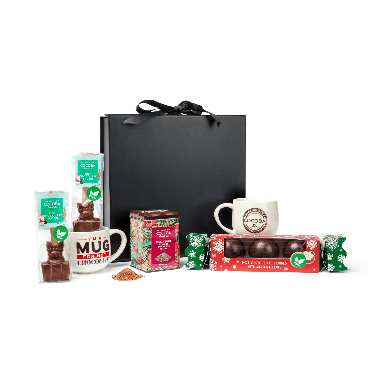 Vegan Christmas Eve Sharing Gift Set with a black gift box. 