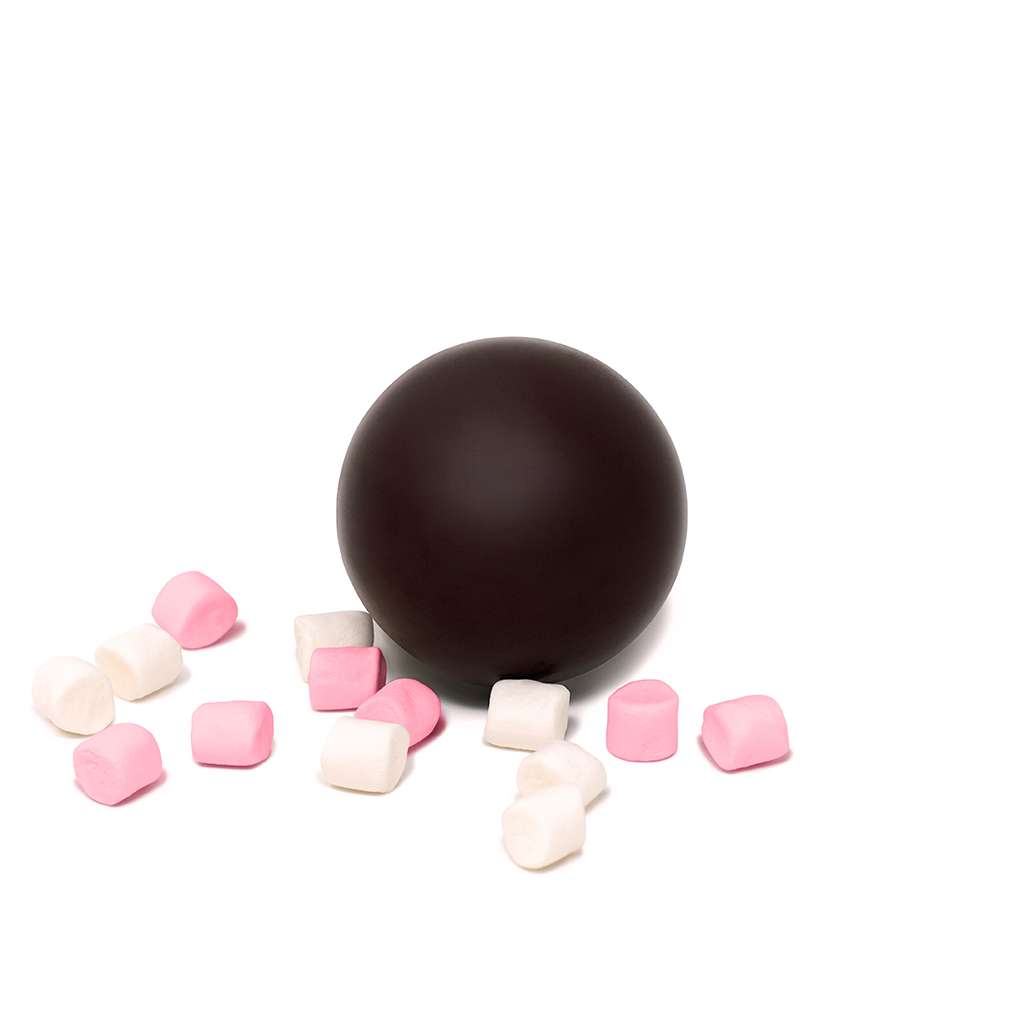 Dark Chocolate Hot Chocolate Bombe with vegan mini Marshmallows