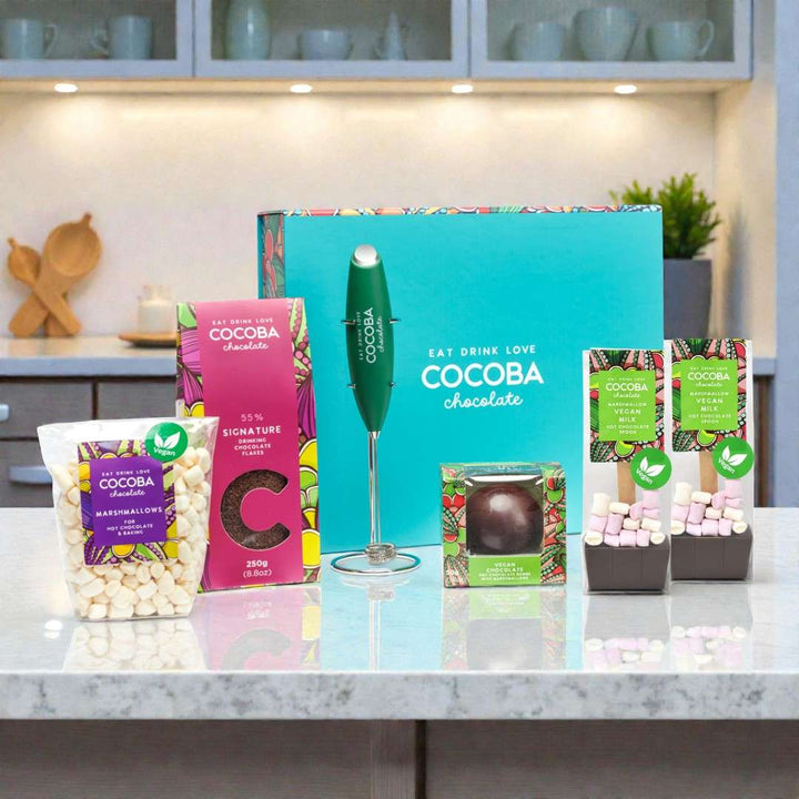 Vegan Hot Chocolate Frother Gift Box | Dairy Free Chocolate | Cocoba