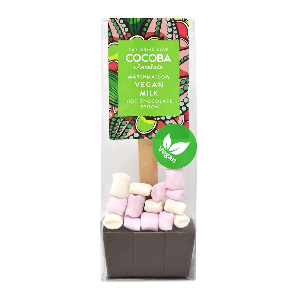 Vegan Milk Chocolate Hot Chocolate Spoon with Vegan Marshmallows