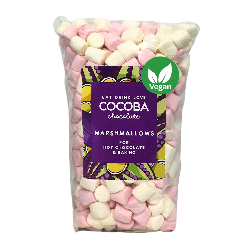 Bag of Cocoba chocolate mini Vegan marshmallows, 150g