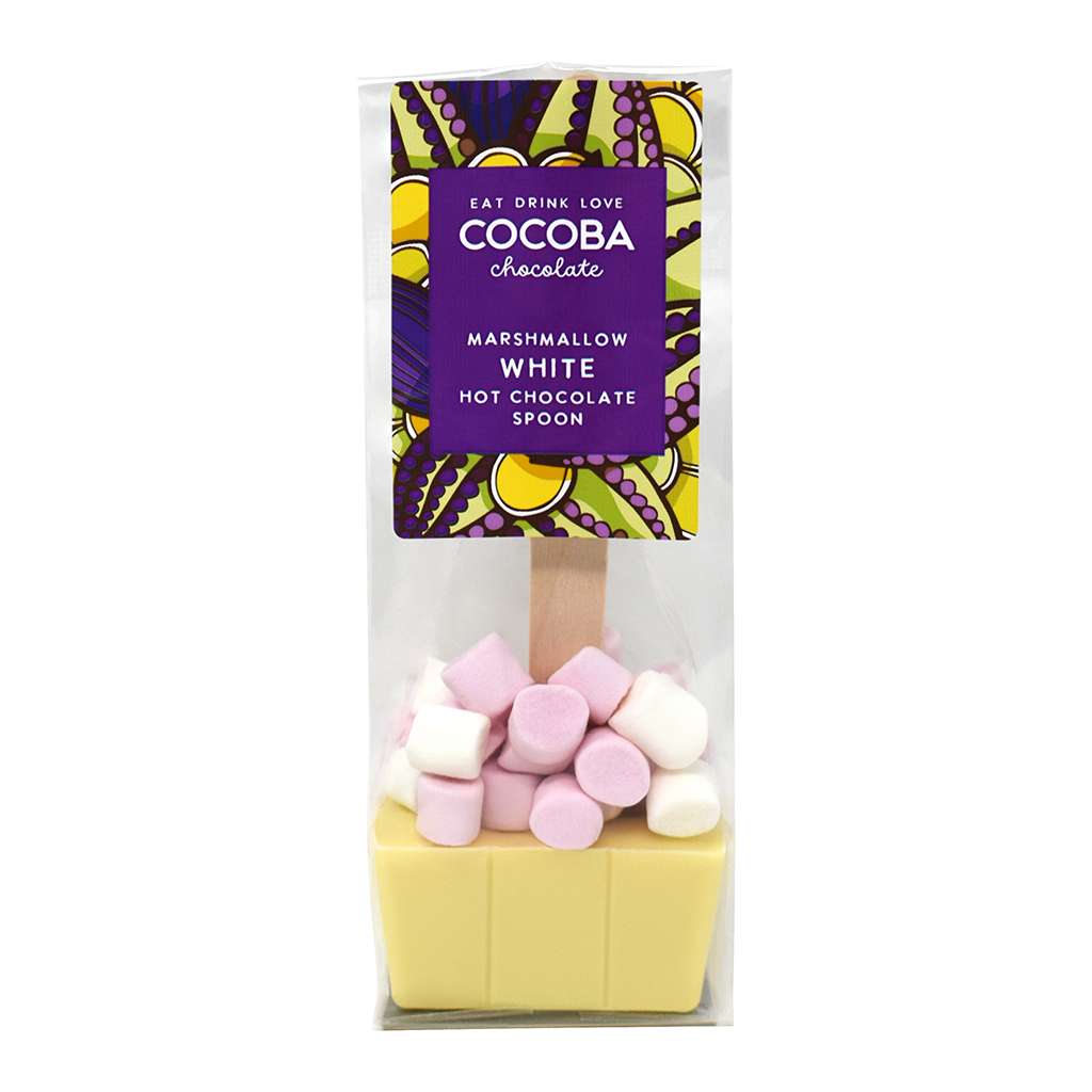 White Chocolate Hot Chocolate Spoon with Marshmallows