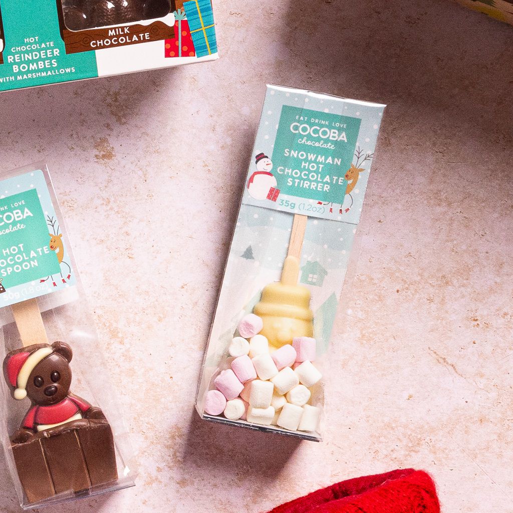 Christmas Snowman White Chocolate Hot Chocolate Stirrer
