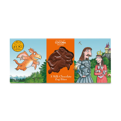 three Zog shaped milk chocolates 