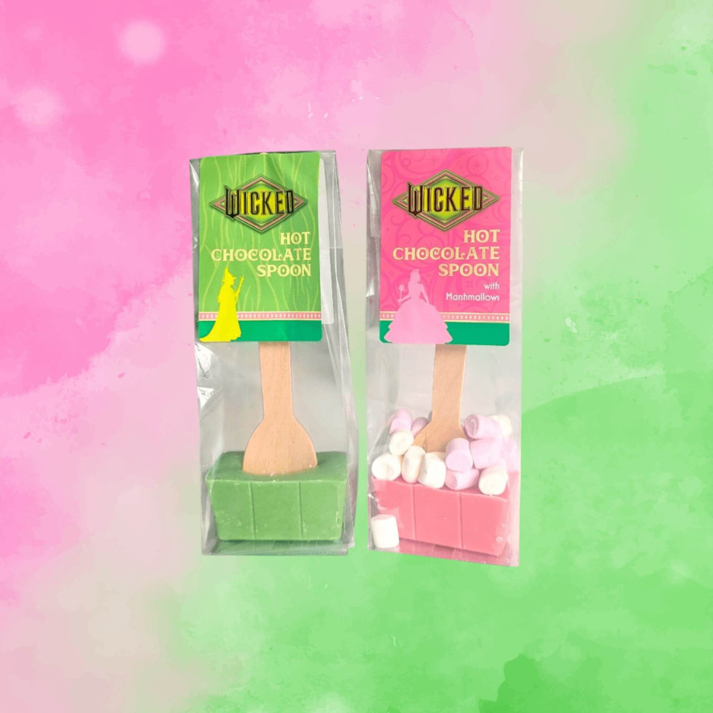 Wicked Hot Chocolate Spoons - Pink & Green Hot Chocolate Stirrers
