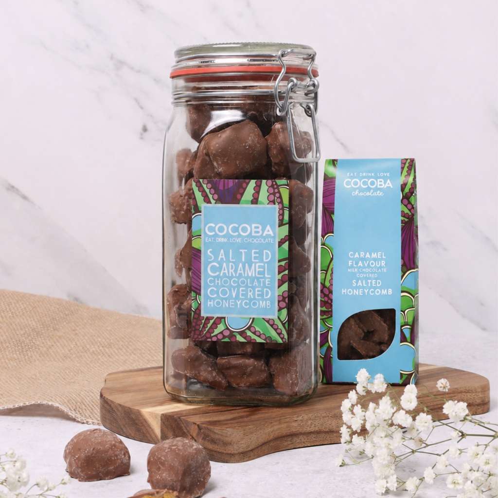 Salted Caramel honeycomb Giant Jar with a Salted Caramel honeycomb refill pack