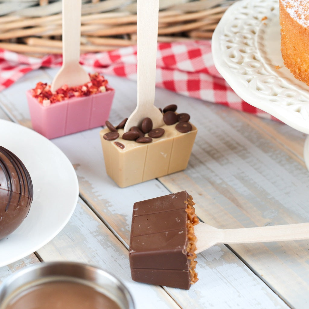 Best of British Hot Chocolate Spoon Collection in a picnic setting