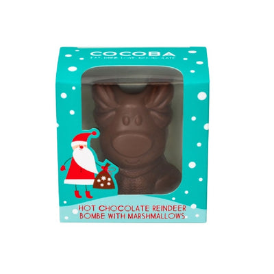 Christmas Reindeer Hot Chocolate Bombe with Mini Marshmallows Wrapped (single)