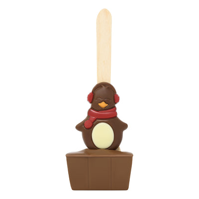 Christmas Penguin Milk Chocolate Hot Chocolate Spoon_Red