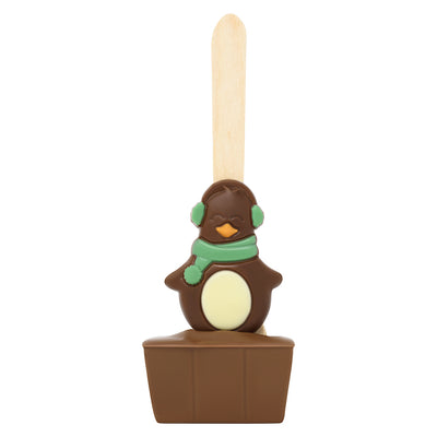 Christmas Penguin Milk Chocolate Hot Chocolate Spoon_Green