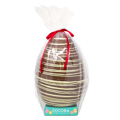 2kg Giant Easter Egg with White and Milk Chocolate Drizzle