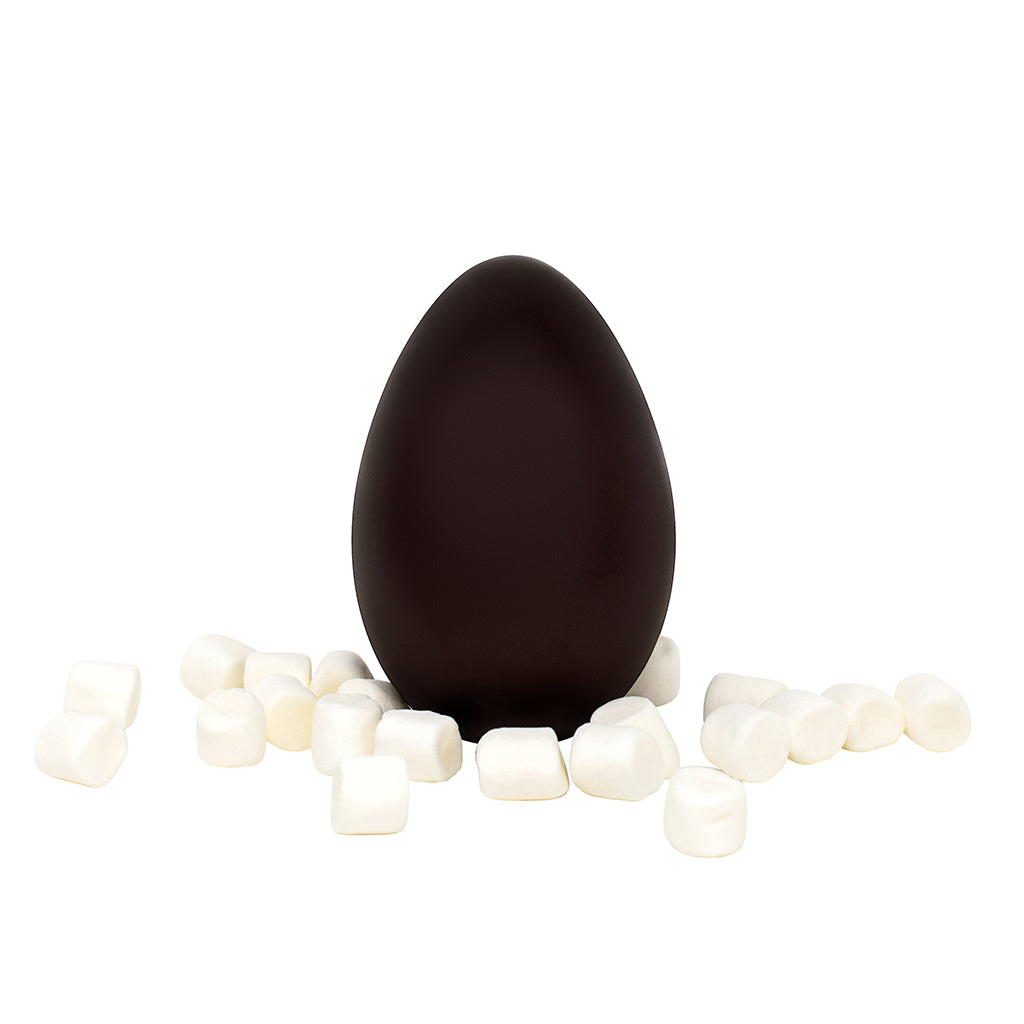 Vegan Easter Egg Dark Hot Chocolate Bombe with Marshmallows