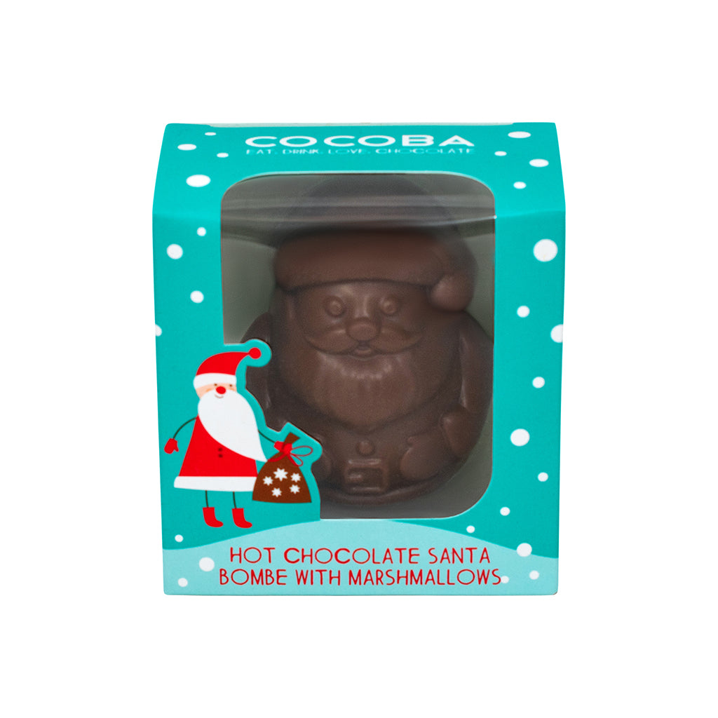 Christmas Santa Hot Chocolate Bombe with Mini Marshmallows Wrapped (single)
